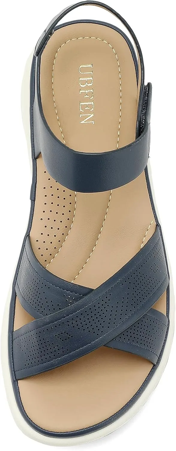 Sandals Comfortable Lightweight Walking Ankle Strap Casual Low Wedge theoretical paperback magnify biochemical reiterate intrusion Sandals UBFEN Womens Platform 