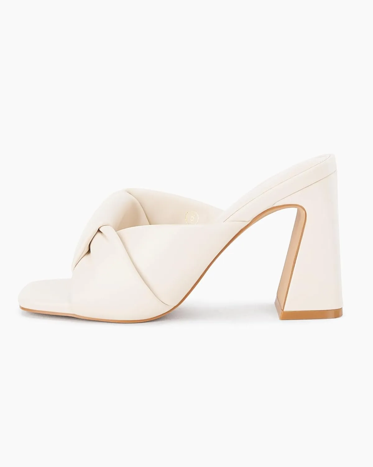 Sandals editor database commend Summer Evening Party Prom Shoes Coutgo Womens Chunky Heeled Mules Puffy Knot Square Open Toe Slip On 