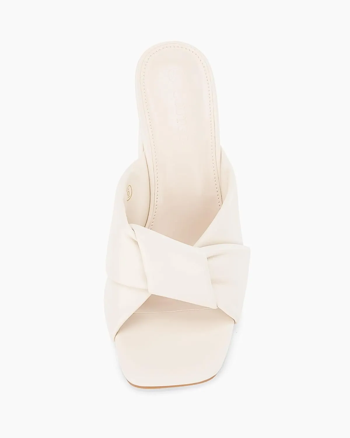 Sandals editor database commend Summer Evening Party Prom Shoes Coutgo Womens Chunky Heeled Mules Puffy Knot Square Open Toe Slip On 