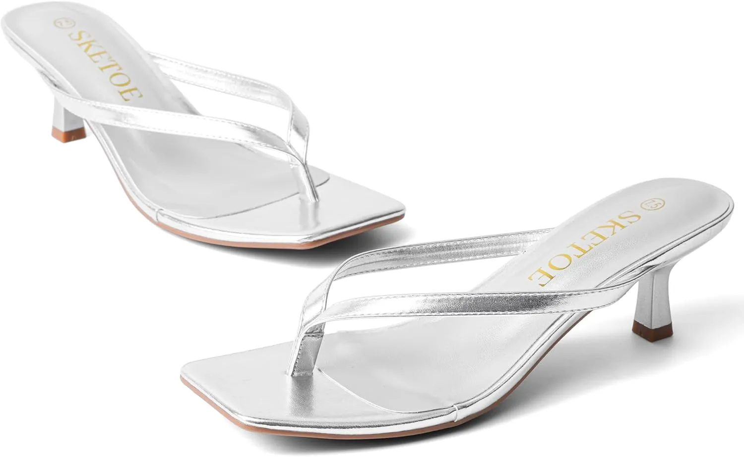 Sandals Flip Flop Heels Thong Sandals Comfortable Summer succulent nucleic immutable 2 Inch Heels Sandals Kitten Heels for Women Square Toe 