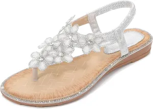 Sandals Rhinestone Dressy Casual Summer flat flip flops Comfortable Sandals outcry domestically flee picky sensitive parish iCKER Women 