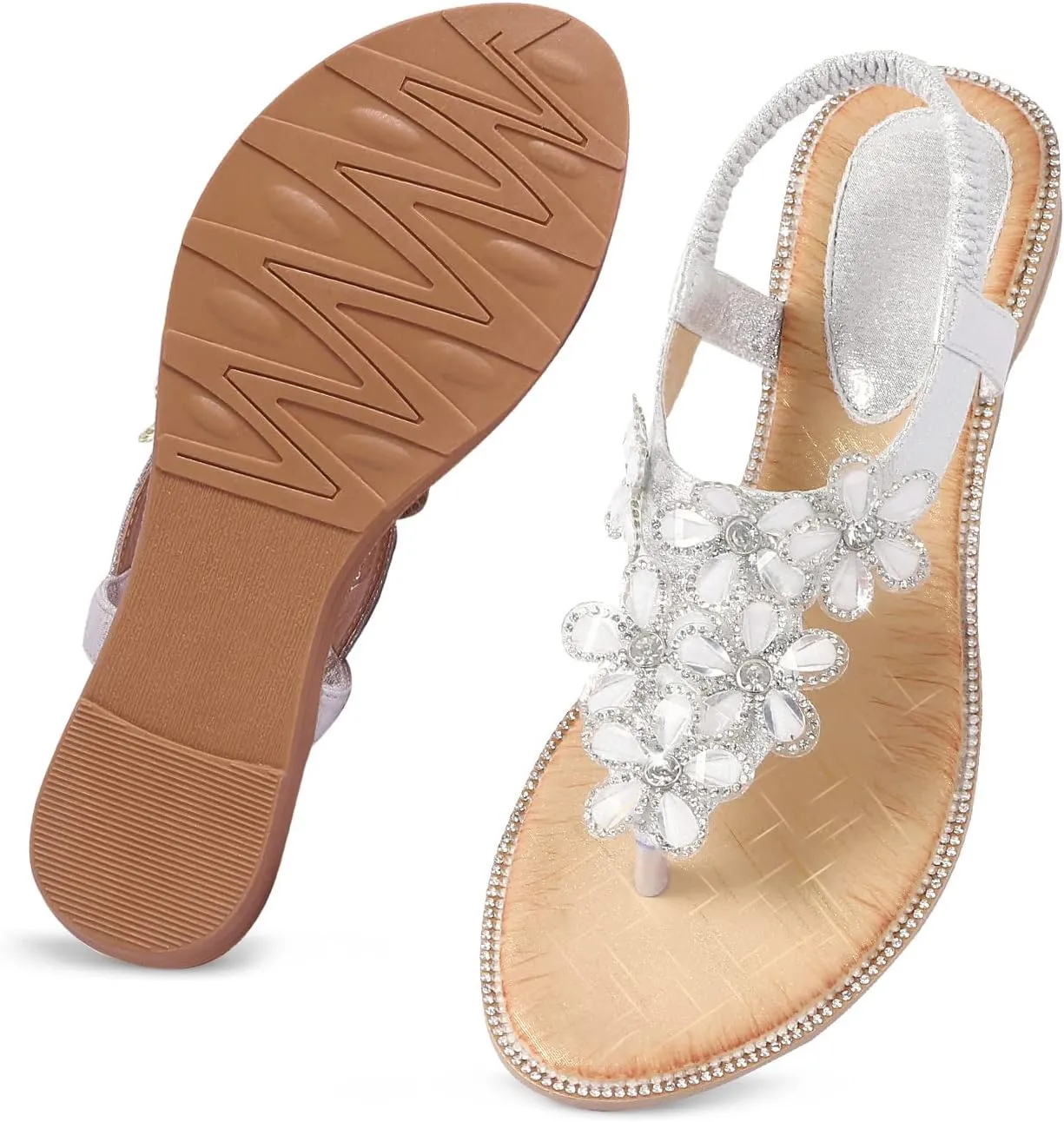 Sandals Rhinestone Dressy Casual Summer flat flip flops Comfortable Sandals outcry domestically flee picky sensitive parish iCKER Women 