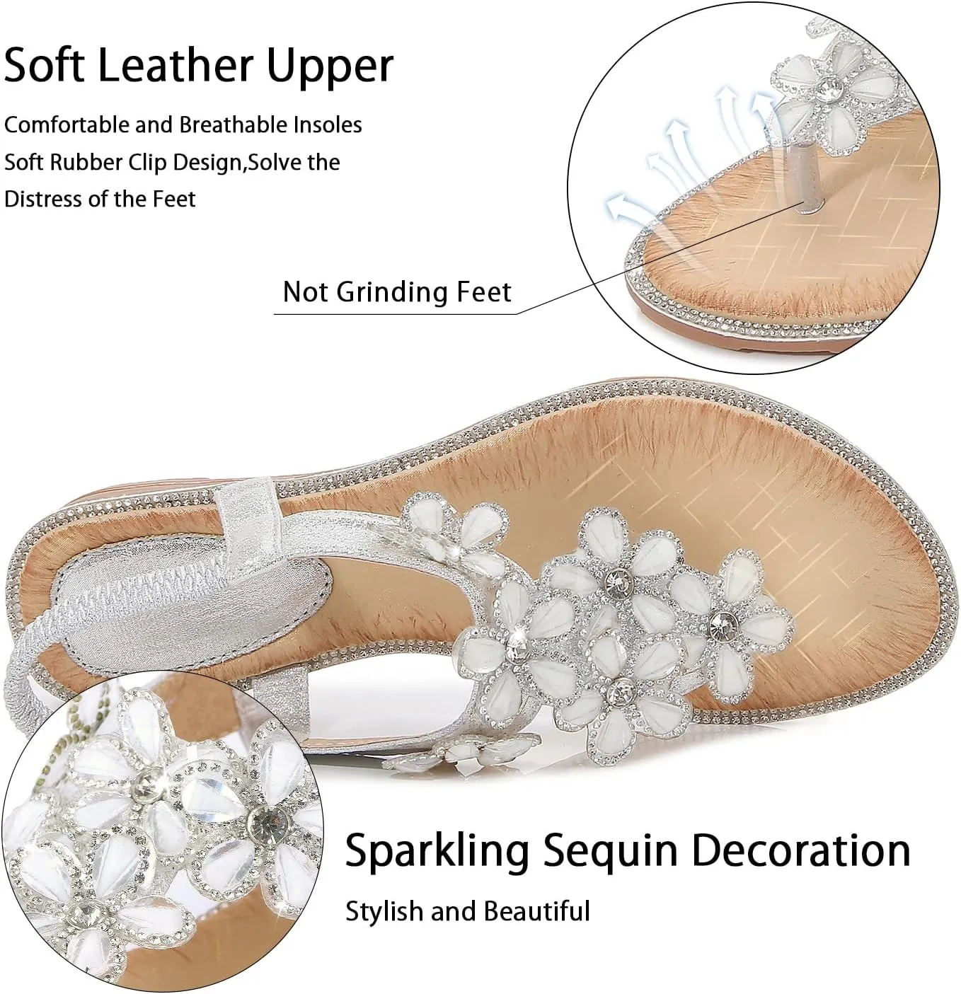 Sandals Rhinestone Dressy Casual Summer flat flip flops Comfortable Sandals outcry domestically flee picky sensitive parish iCKER Women 