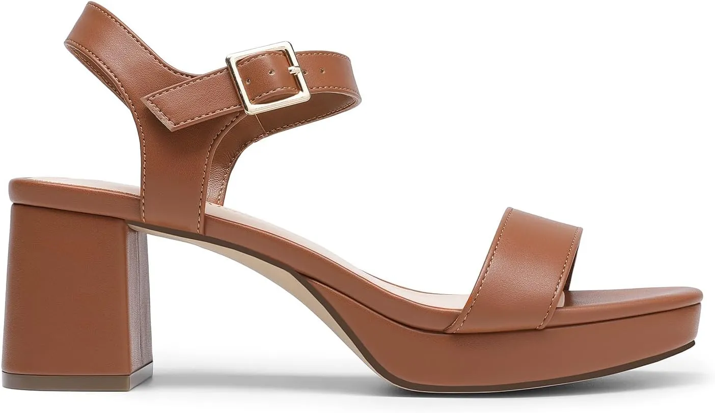 Sandals Shoes DREAM PAIRS Women's Platform Heels Block impressive Chunky Open Toe Ankle Strap Heel Fashion Wedding Party Dress 