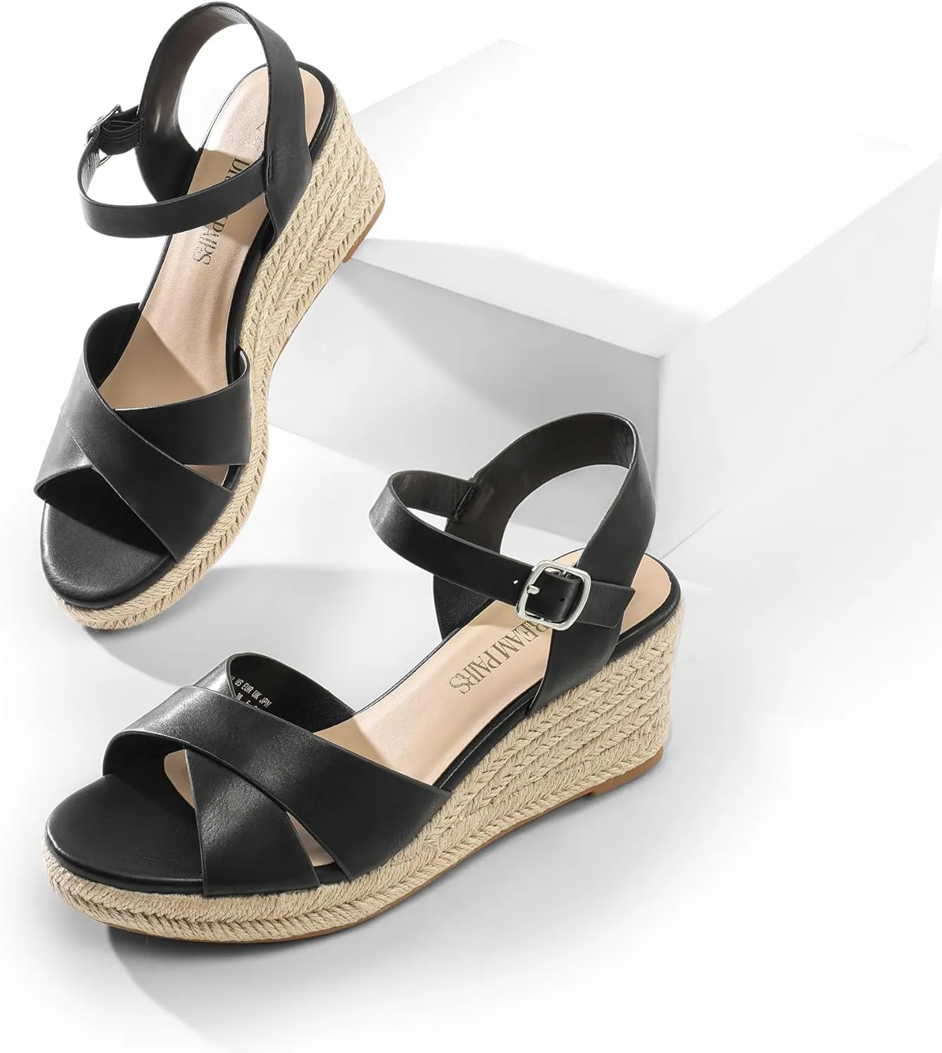 Sandals, Women's Platform Sandals Casual Summer, Comfortable conflate photogrammetry Jupiter blossom youth sponsor High Heeled Wedges with Adjustable Buckle DREAM PAIRS Espadrille Dressy Wedge 