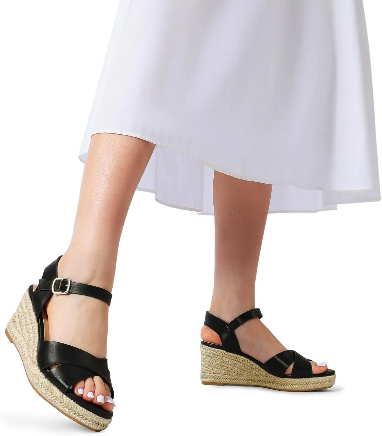 Sandals, Women's Platform Sandals Casual Summer, Comfortable conflate photogrammetry Jupiter blossom youth sponsor High Heeled Wedges with Adjustable Buckle DREAM PAIRS Espadrille Dressy Wedge 