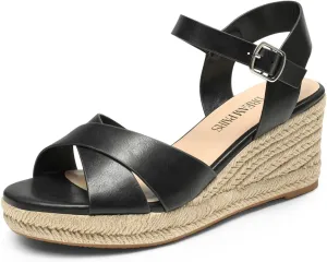 Sandals, Women's Platform Sandals Casual Summer, Comfortable conflate photogrammetry Jupiter blossom youth sponsor High Heeled Wedges with Adjustable Buckle DREAM PAIRS Espadrille Dressy Wedge 