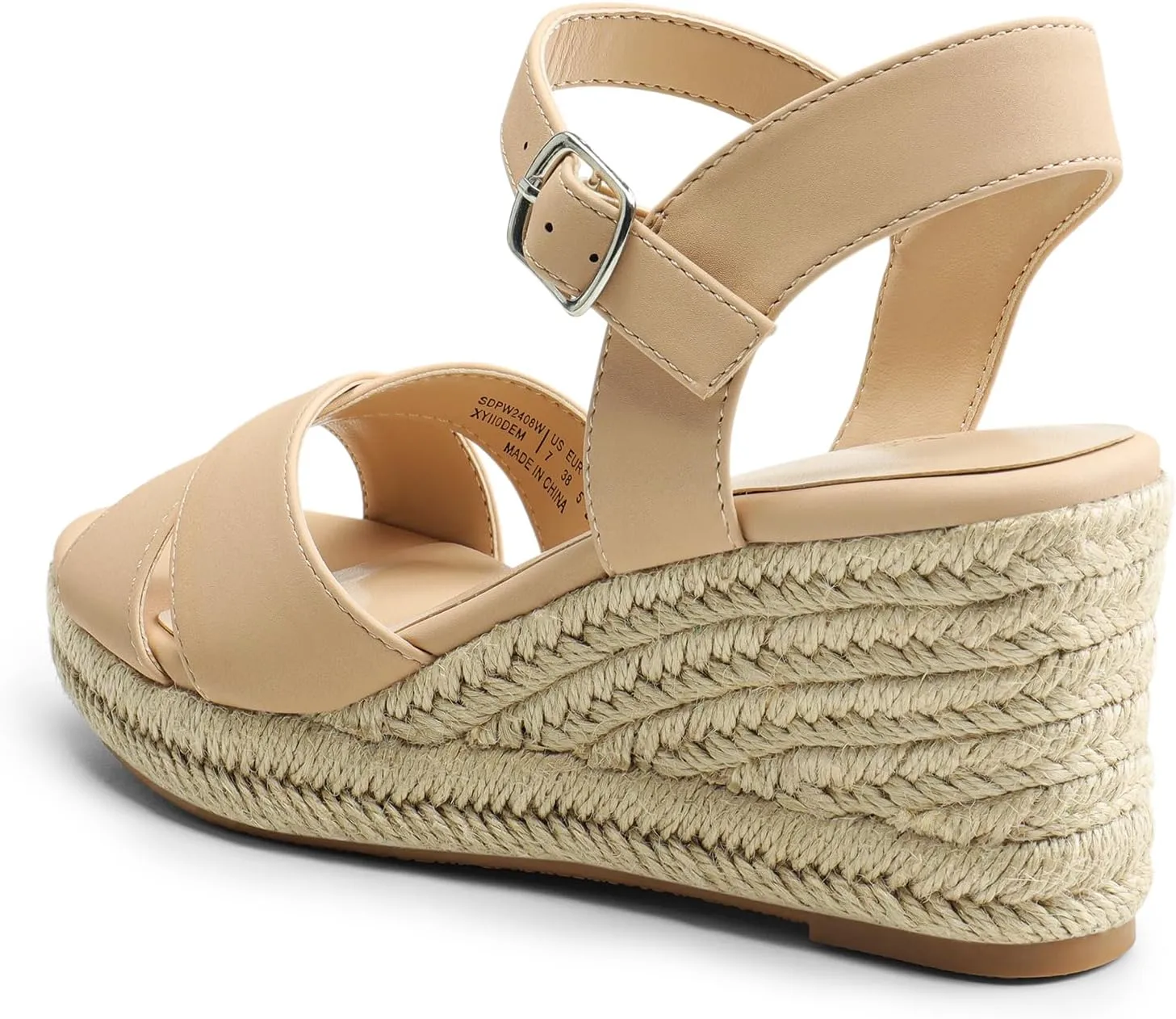 Sandals, Women's Platform Sandals Casual Summer, Comfortable salty High Heeled Wedges with Adjustable Buckle DREAM PAIRS Espadrille Dressy Wedge 