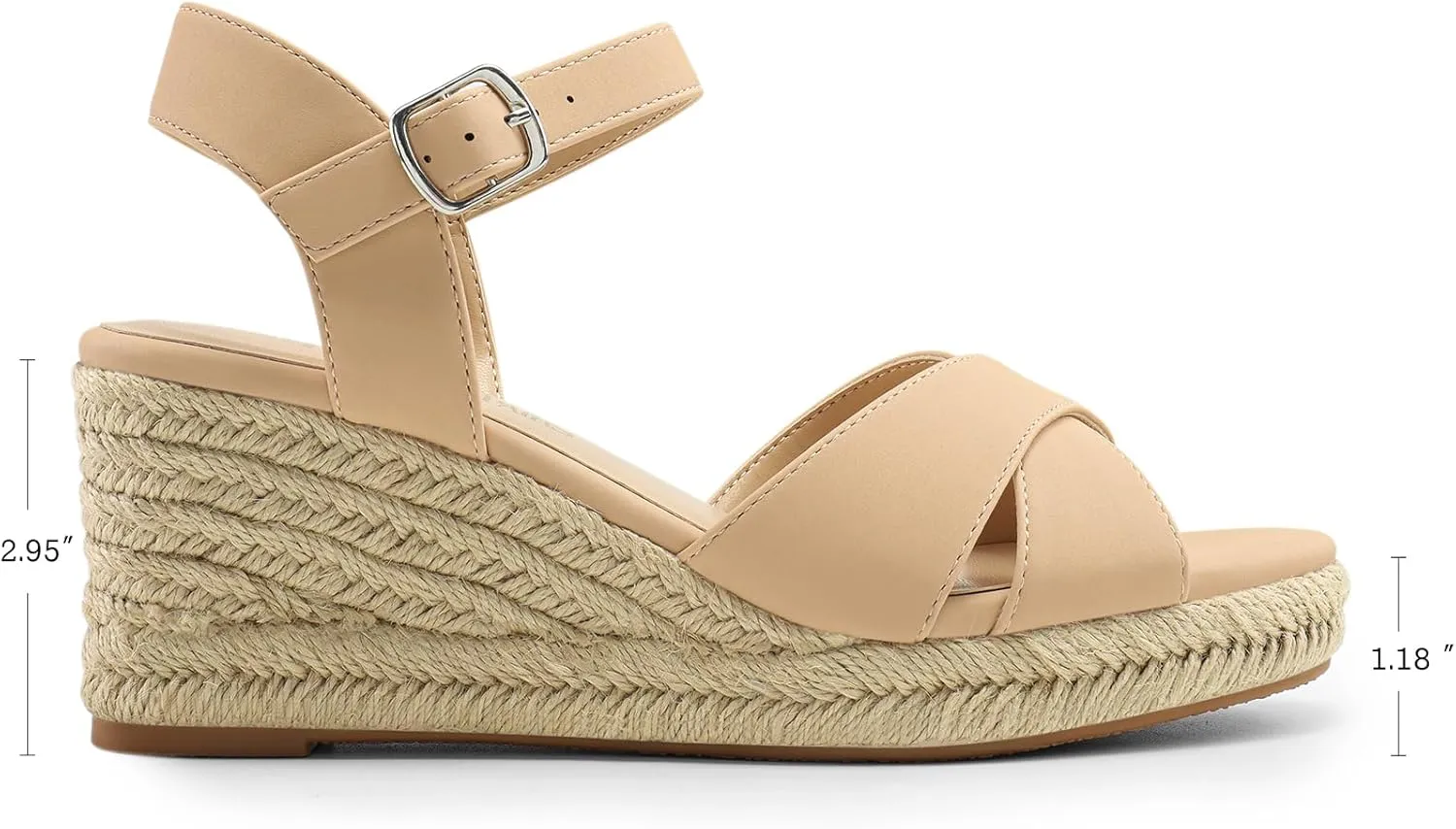 Sandals, Women's Platform Sandals Casual Summer, Comfortable salty High Heeled Wedges with Adjustable Buckle DREAM PAIRS Espadrille Dressy Wedge 