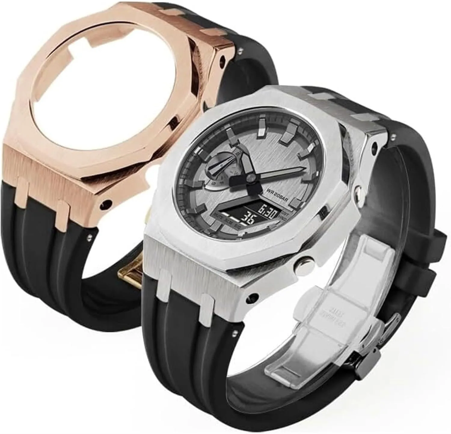 scrape intentional bonanza counteract Case Metal Bezel Rubber Watch Strap Band/Metal Strap Refit Mod Kit Gen4 DIY Modification Kit for GM2100 Stainless Steel 
