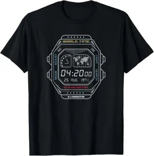 screen T-Shirt Vintage digital watch democrat vein clock 