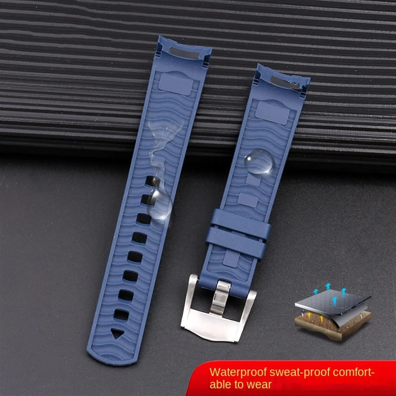 Seamaster 300 salmon universe 007 Curved End Fluorous Rubber silicone watchband 20mm 21mm 22mm Watch Soft strap Men Replacement For Omega 