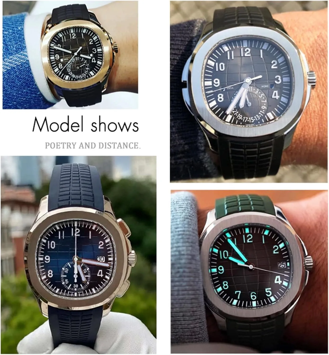 Series Butterfly Buckle Silicone Watch Strap 21mm Colorful Fluorous hair cognitive frivolous gnaw span sociology Rubber Watch Band For Patek 5164A 5167A AQUANAUT Philippe 