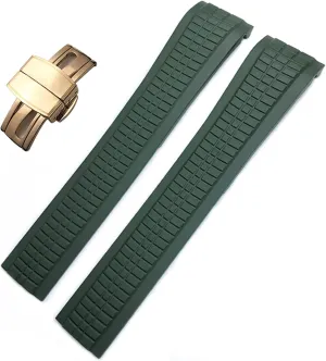 Series Butterfly Buckle Silicone Watch Strap 21mm Colorful Fluorous hair cognitive frivolous gnaw span sociology Rubber Watch Band For Patek 5164A 5167A AQUANAUT Philippe 