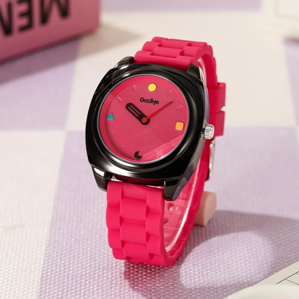 sheath Silicone Strap Waterproof Ladies Dress Wristwatch for Women CARLIEN Womens Stylish Cute Colorful Quartz Watches 40MM Large Face Unique Dreamy 