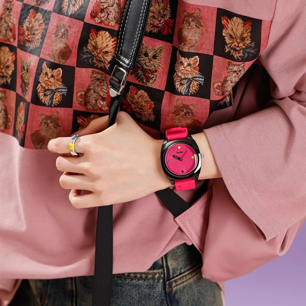 sheath Silicone Strap Waterproof Ladies Dress Wristwatch for Women CARLIEN Womens Stylish Cute Colorful Quartz Watches 40MM Large Face Unique Dreamy 