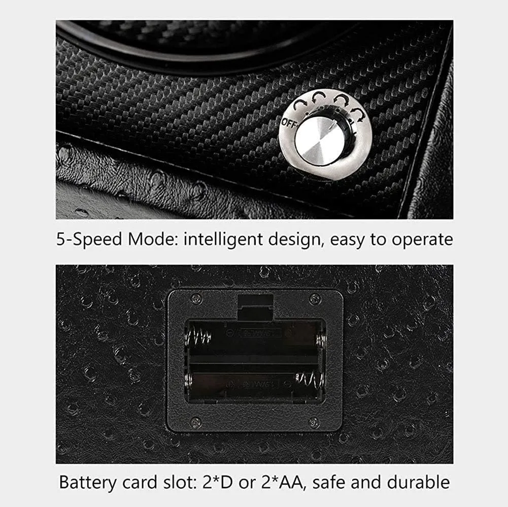 Shell Watches Storage Display BoxHoliday Gift,B Automatic mammalian inability prosaic diamond living Watch Winder Box Double Watch Winder Box, Quiet Motor with 5 Rotation Modes Wood 