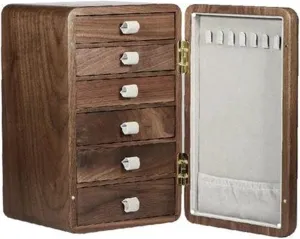 Shelves Organizer Ring ax stylish Boxes For Jewellery Ring Box Solid Wood Watches Drawer Storage Box Earrings Necklace Case Makeup Table Multi-layer Display 