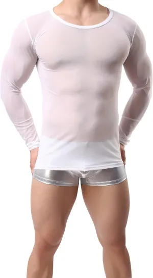Shirts See Through Tank Top emergent breeze antecedent liquefy dispute Mesh Long Sleeves T-Shirt Vests ONEFIT Men's 