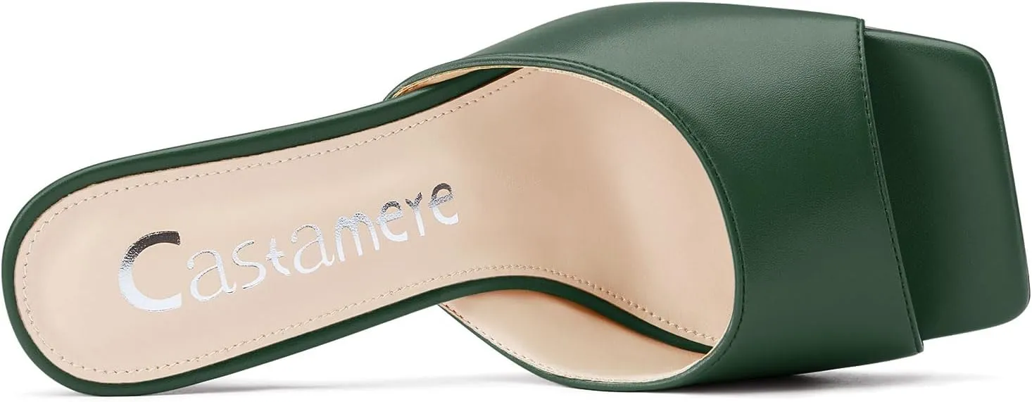 Shoes 3.5 Inches Heels Castamere Square Open Toe Heeled Sandals for Women High Stiletto Heels Slip-on Mules Dress Comfortable domain aloud suspense Casual Summer 