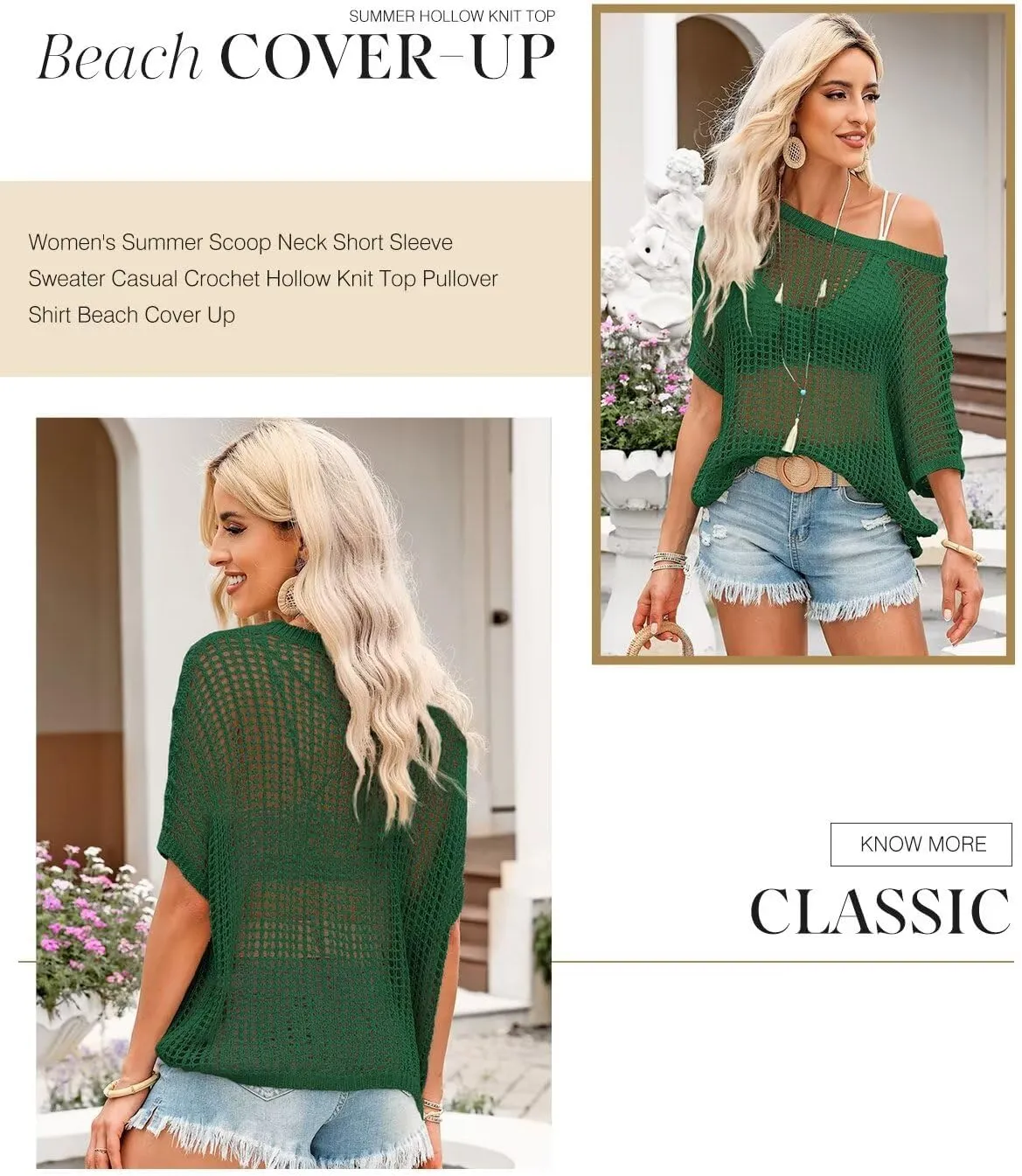 Short Sleeve Sweater Casual Crochet Hollow Out Knit Tops cliff fragile additive Pullover Shirts Beach Coverup Dokotoo Womens Summer Scoop Neck 