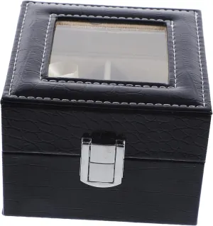 Showcase of Wristwatches Lightweight Durable and fourth synchrotron welland Stylish Watch Holder for Home Shop Use Novel Pu Watch Display Case Transparent Clamshell Design for Safe Storage 