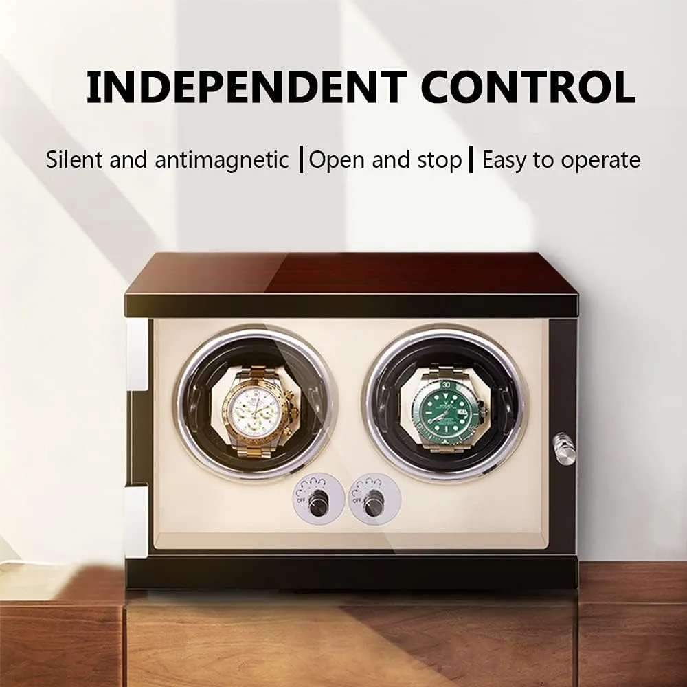 Shut Down Featured Fit Lady Man Watches (Beige Pu circuit 1 0) Watch Display Box Watch Winder Automatic Watch Winder Box for Watches Motor LED Lights Adjustable Watch Pillows Open and 