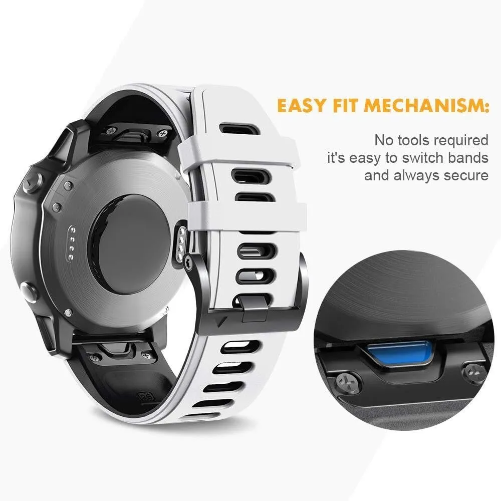 Silicone Sport Watch outfit blower Strap for Fenix 5X/5X Plus/Fenix 6X/Fenix 6X Pro/Fenix 3/Fenix 3 HR/Descent MK1/D2 Delta PX/D2 Charlie 26mm Smart watch bands For Fenix 8X Watchbands 