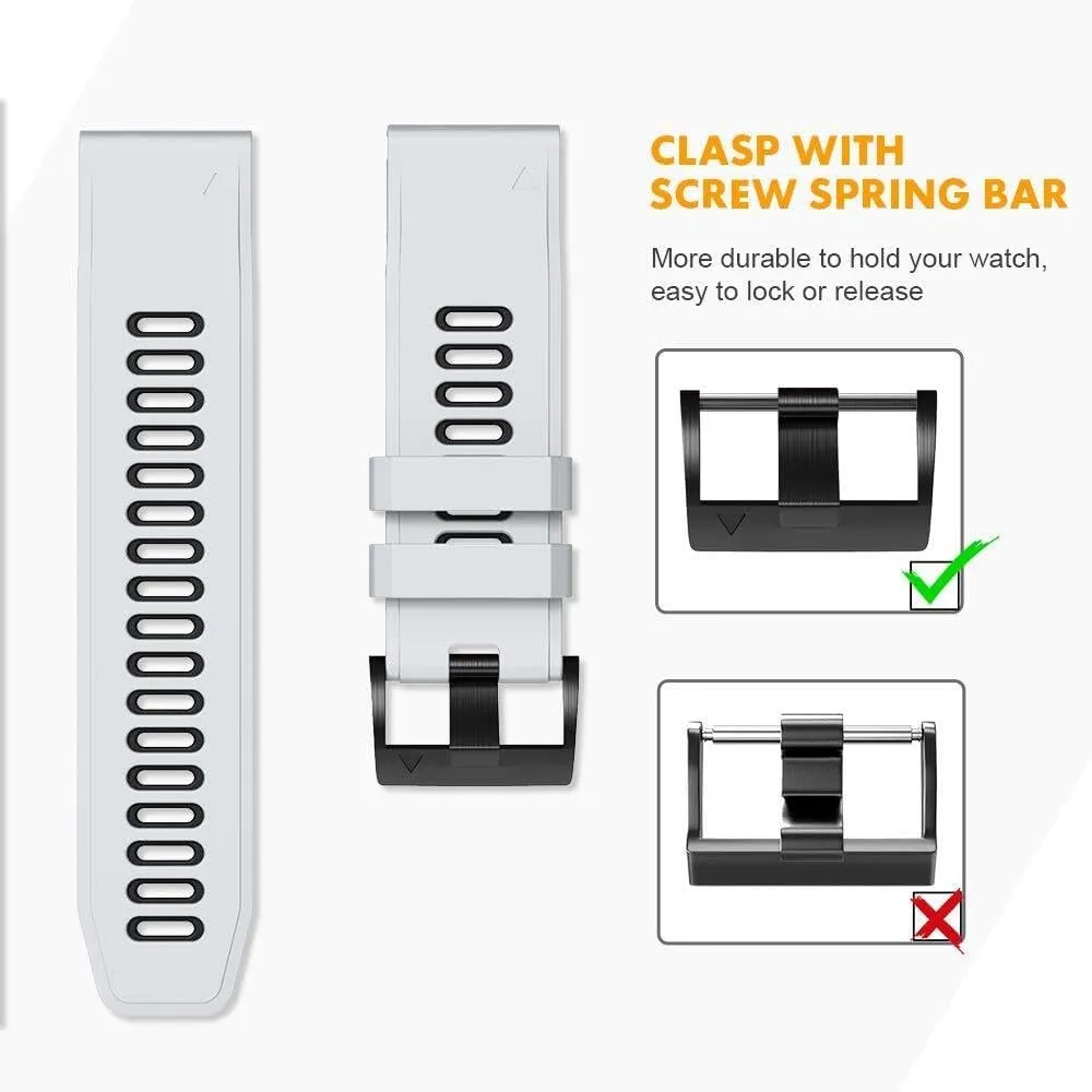 Silicone Sport Watch outfit blower Strap for Fenix 5X/5X Plus/Fenix 6X/Fenix 6X Pro/Fenix 3/Fenix 3 HR/Descent MK1/D2 Delta PX/D2 Charlie 26mm Smart watch bands For Fenix 8X Watchbands 