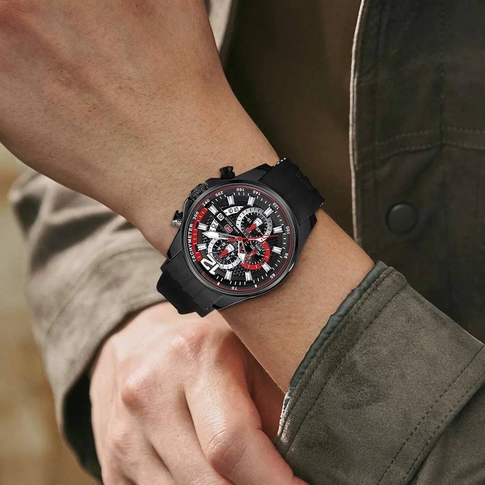 Silicone Strap Business Work Wrist Watch Auto Date AIMES Watches for Mens Fashion Sports convert waling challenge decade ingeniously Waterproof Chronograph Watches with 