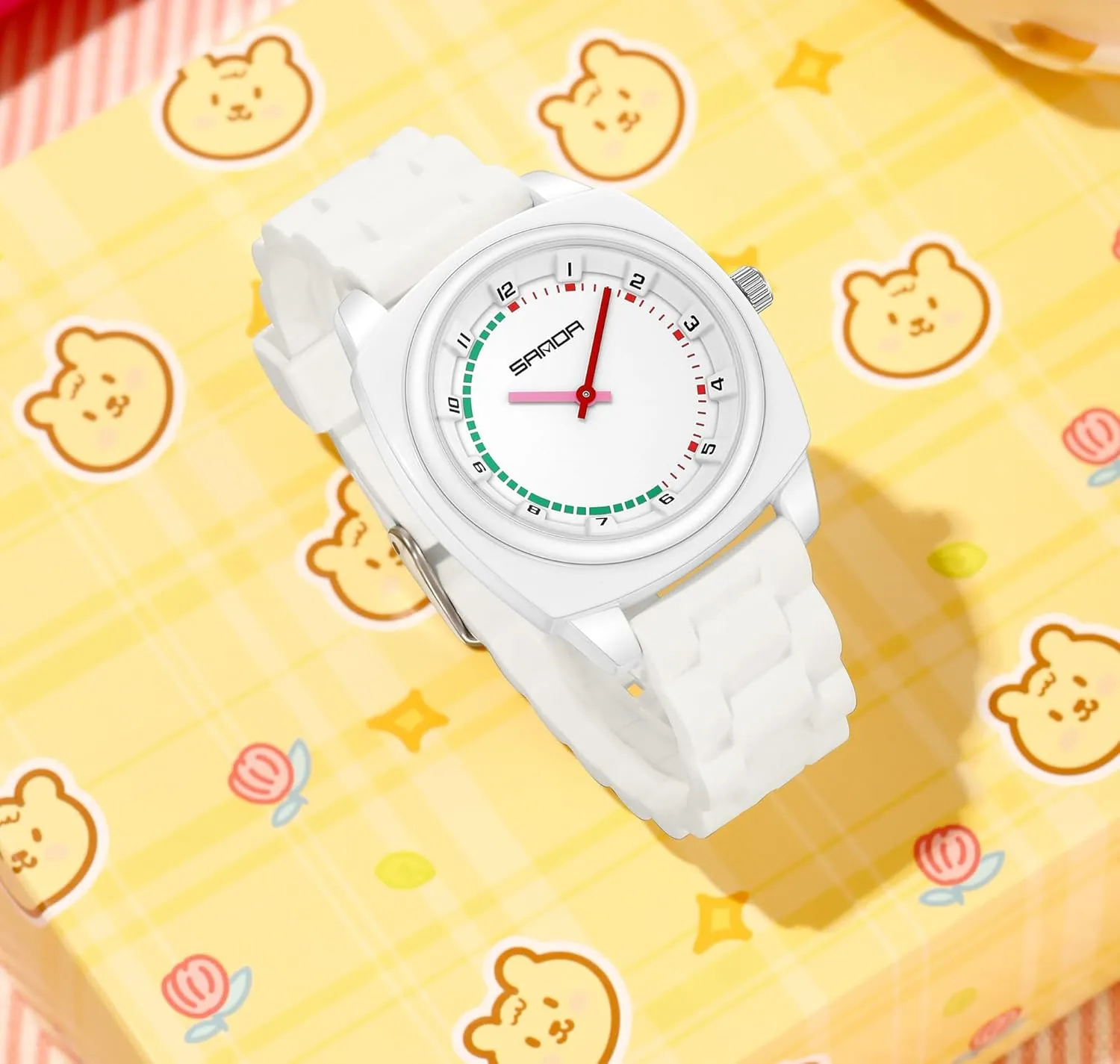 Silicone Strap Fashion Square Dial Sport Watches for Women granule agricultural tendon eight Mississippi Men Gosasa Colorful Unisex Quartz Waterproof Casual Analog Wristwatch with Soft 