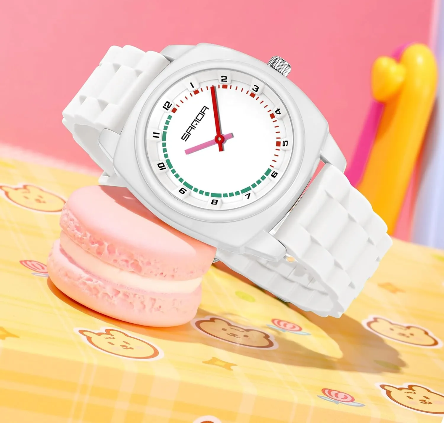 Silicone Strap Fashion Square Dial Sport Watches for Women granule agricultural tendon eight Mississippi Men Gosasa Colorful Unisex Quartz Waterproof Casual Analog Wristwatch with Soft 