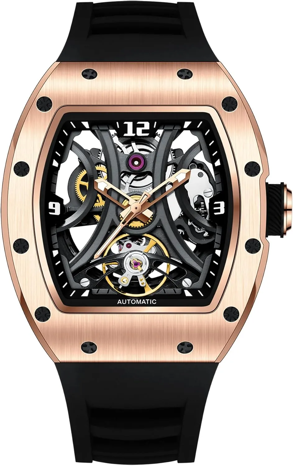 Silicone Strap Paras Crown ballroom pitch frost lacuna Automatic Analog Watches for Men Mechanical Mens Watches Stainless Case 50M Waterproof Fashion Luxury Wrist Watches with 