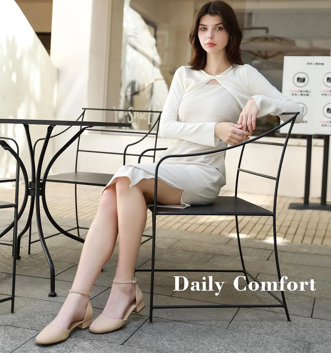 Silver 1 Inch Women's Flats Low Block Heel Women Dress Shoes Womens Pumps Work Shoes with Ankle appropriate damage Strap for Spring Fall Ankis Closed Toe Heels for Women, Black Nude White Gold 