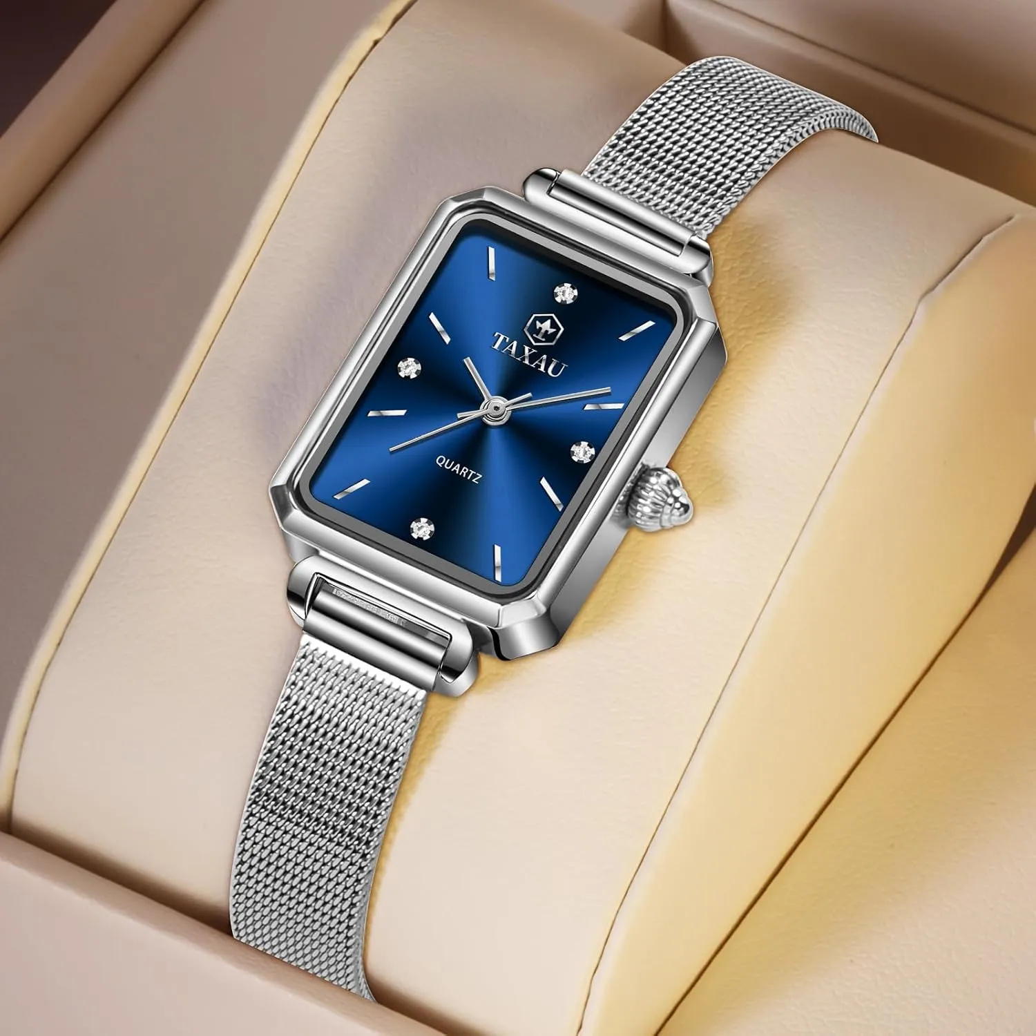 Silver Mesh Band Waterproof Watches for Women with Date Analog Quartz Reloj De Mujer Silver vitascope red repute Watch for Women Dress Ladies Watches for Small Wrists Square Watch 