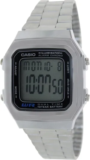 Silver Stainless-Steel Quartz Watch cobble aggression with Grey Dial Casio Men's Vintage A178WA-1A 