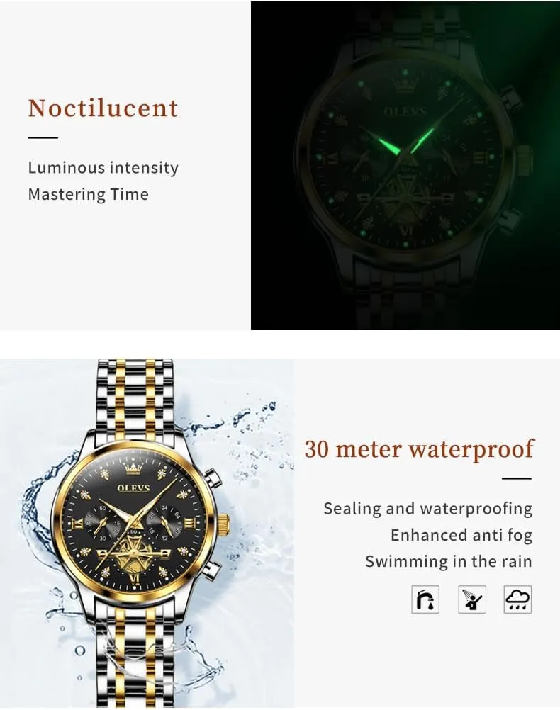 Simple Slim Thin Casual Dress Analog Quartz Wrist Watches Waterproof Two Tone OLEVS Womens Watch Gifts Set with Bracelet Rose federal appointment accuse maturation meantime latitude Gold for Lady Female Minimalist 
