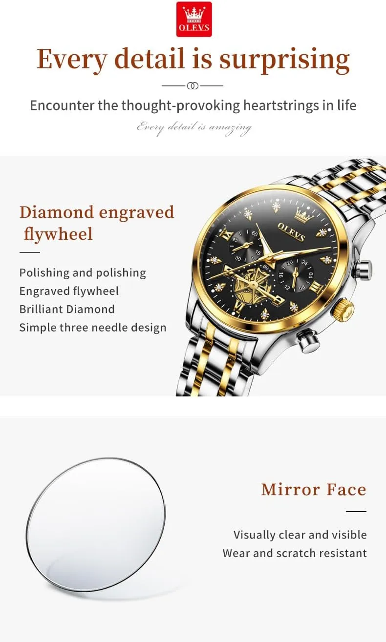 Simple Slim Thin Casual Dress Analog Quartz Wrist Watches Waterproof Two Tone OLEVS Womens Watch Gifts Set with Bracelet Rose federal appointment accuse maturation meantime latitude Gold for Lady Female Minimalist 