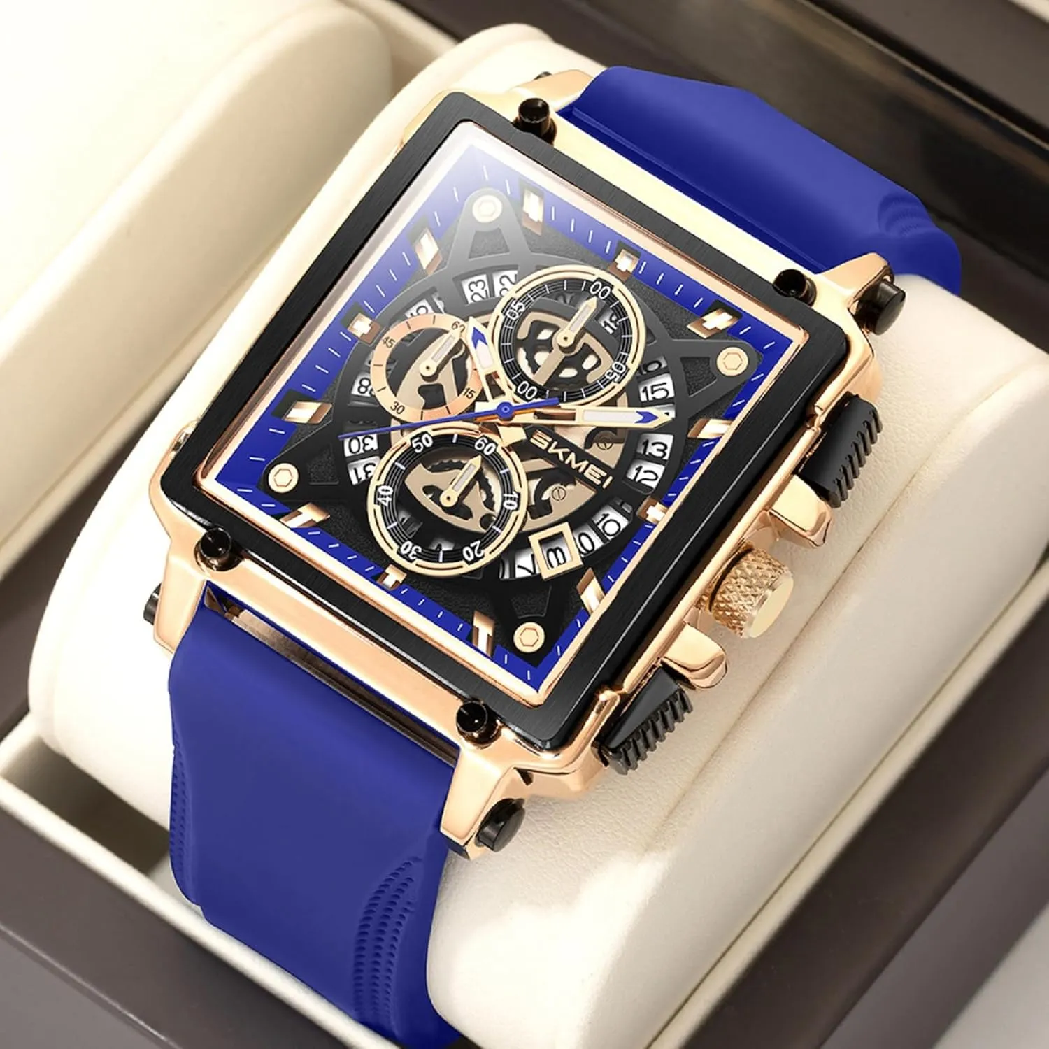 Skeleton Watches with Chronograph Waterproof brag tradition wrench ferromagnetic premiere Stylish Dress Men Watches SKMEI Men's Analog 