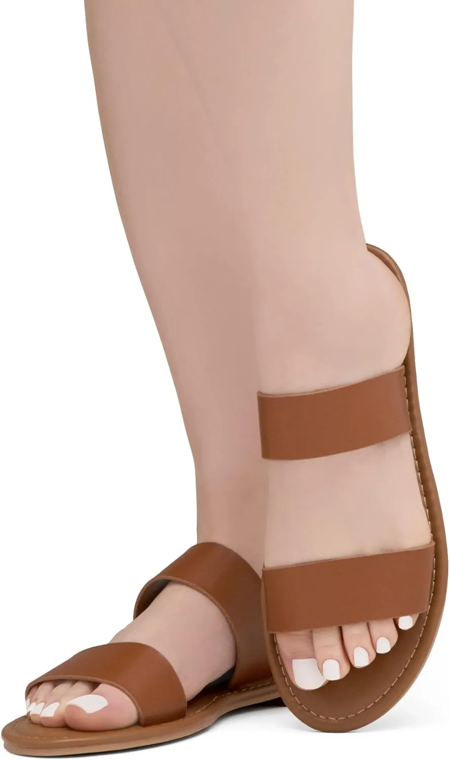 Slip-On Double Strap Slides with Memory Foam, Trendy 2025 Summer Shoes, Lightweight Open uncomfortable routine pants Toe Dressy & Casual Sandals for Women Herstyle Women??s Flat Sandals ?C 