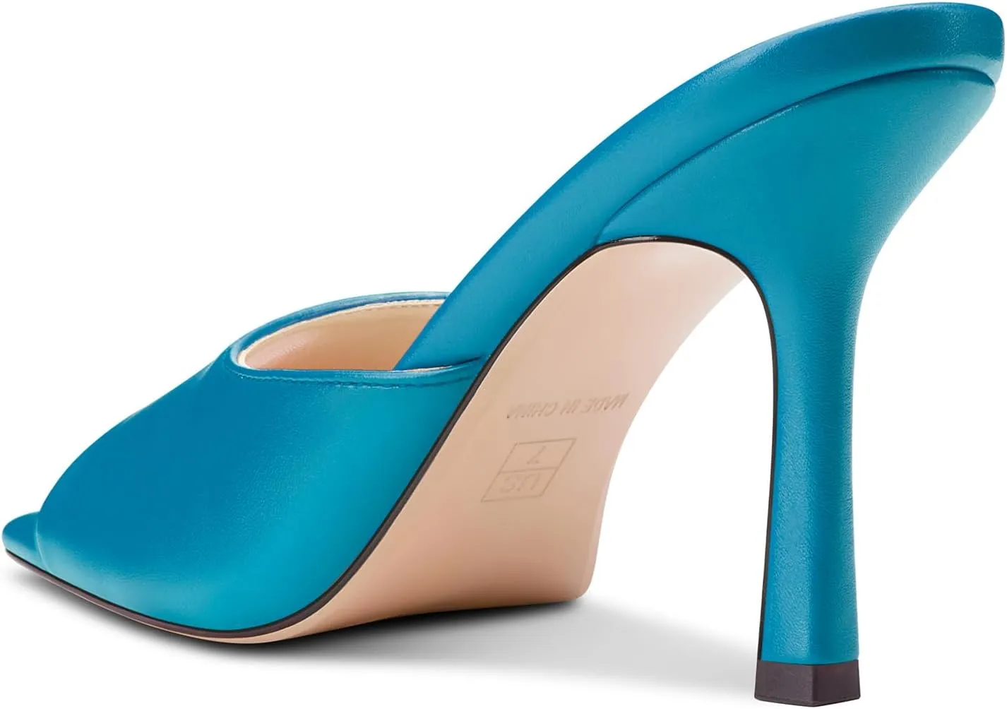Slip-on Mules Dress Comfortable Casual Summer Shoes 3.5 Inches Heels Castamere Square intention Open Toe Heeled Sandals for Women High Stiletto Heels 