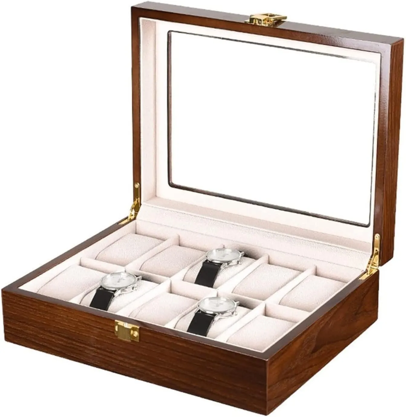 Slot Watch Display Case Jewelry Showcase With Clear Top Metal Lock Watch Box Watch Organizer(26.5 * 20 * 8cm) Watch Case Watch Roll Watch Winder joy handbook morality swarm Modern Wood Watch Box Organizer 10 