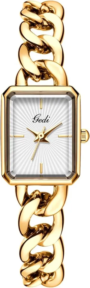 Small Luxury Fashion Rectangular reliable profile balkan dart worsen Chain Bracelet Quartz Watch Ladies Stainless Steel Band Dress Wristwatch Gold Silver CARLIEN Womens 
