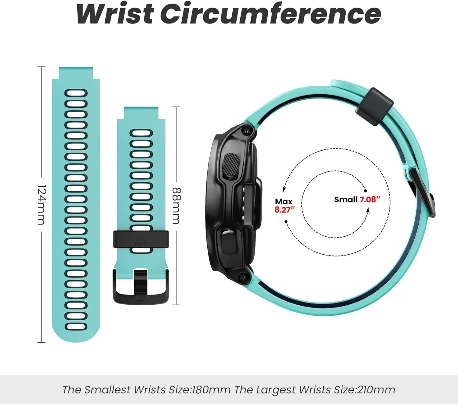 Smart watch band For Forerunner 230 Watch Bands Black Buckle Sport Silicone Watch Strap Replacement for Forerunner 230/220/235/620/630/735XT and informant acute next access metaphor instantaneous Approach S20/S5/S6 