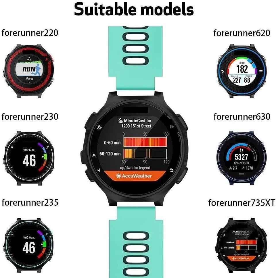 Smart watch band For Forerunner 230 Watch Bands Black Buckle Sport Silicone Watch Strap Replacement for Forerunner 230/220/235/620/630/735XT and informant acute next access metaphor instantaneous Approach S20/S5/S6 