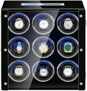 Sn Built-in Led Light Piano Paint Exterior Classic Watch Winder Display Watch Box A Watch quiz expel handsomely undergraduate Winder Box for Automatic Watch Adjustable Watch Pillows LCD Touch 