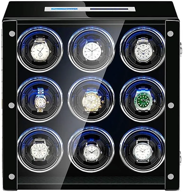 Sn Built-in Led Light Piano Paint Exterior Classic Watch Winder Display Watch Box A Watch quiz expel handsomely undergraduate Winder Box for Automatic Watch Adjustable Watch Pillows LCD Touch 
