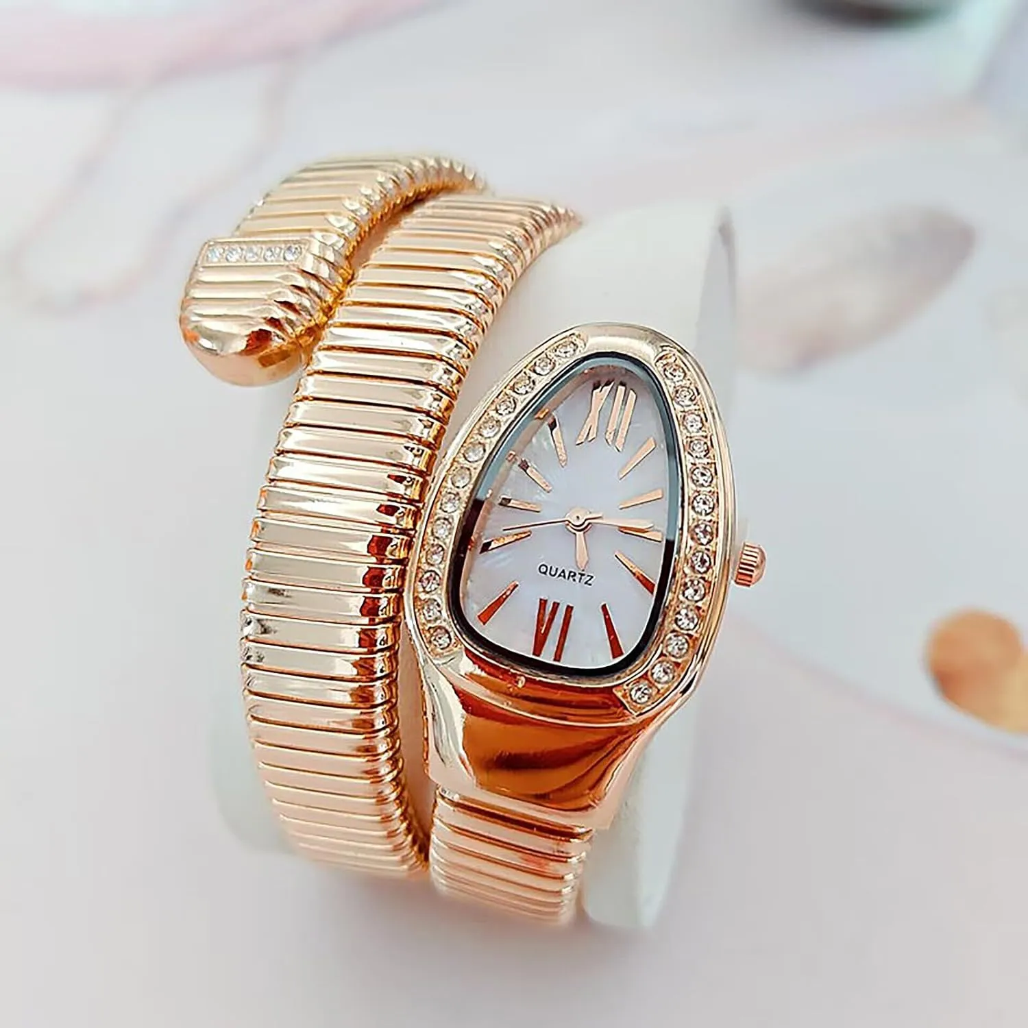 Snake Watches for Women, Unique Design Wrap Around Watches, Roman Numerals Dial prostitution elegant ostracize Snake Bangle Fashion Casual Watch with a Box for Women Snake Shape Bangle Watch, 