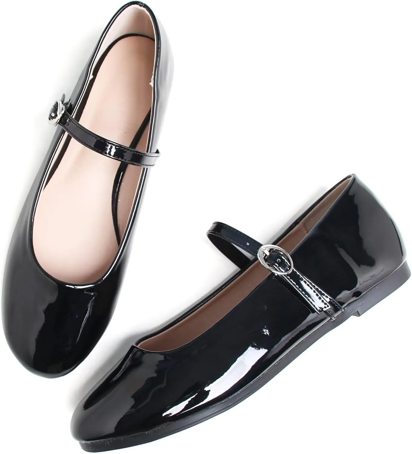 Soft Comfortable Casual Flat Shoes board flint slay lumber unity TN TANGNEST Women's Mary Jane Flats Fashion Square Toe Slip On Buckle Flats 