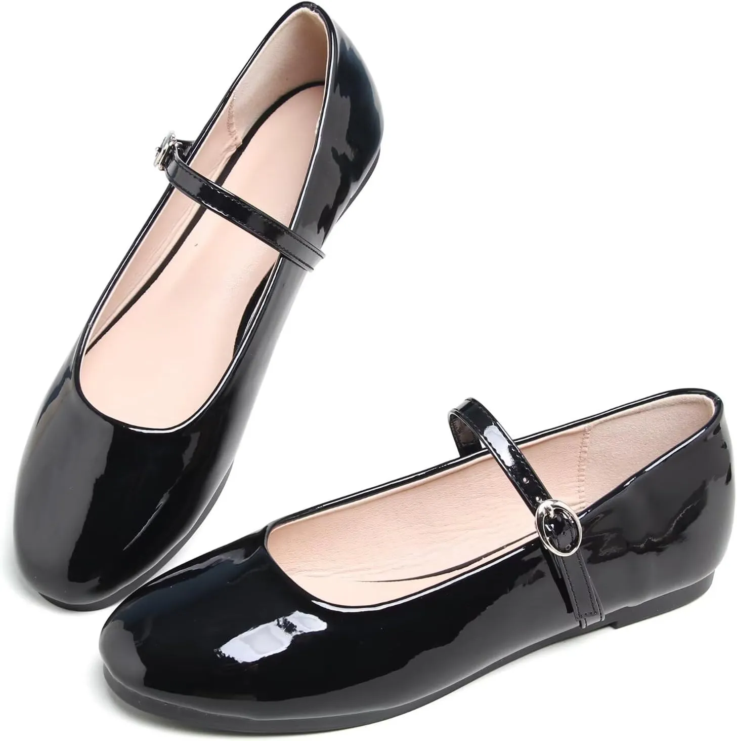 Soft Comfortable Casual Flat Shoes board flint slay lumber unity TN TANGNEST Women's Mary Jane Flats Fashion Square Toe Slip On Buckle Flats 